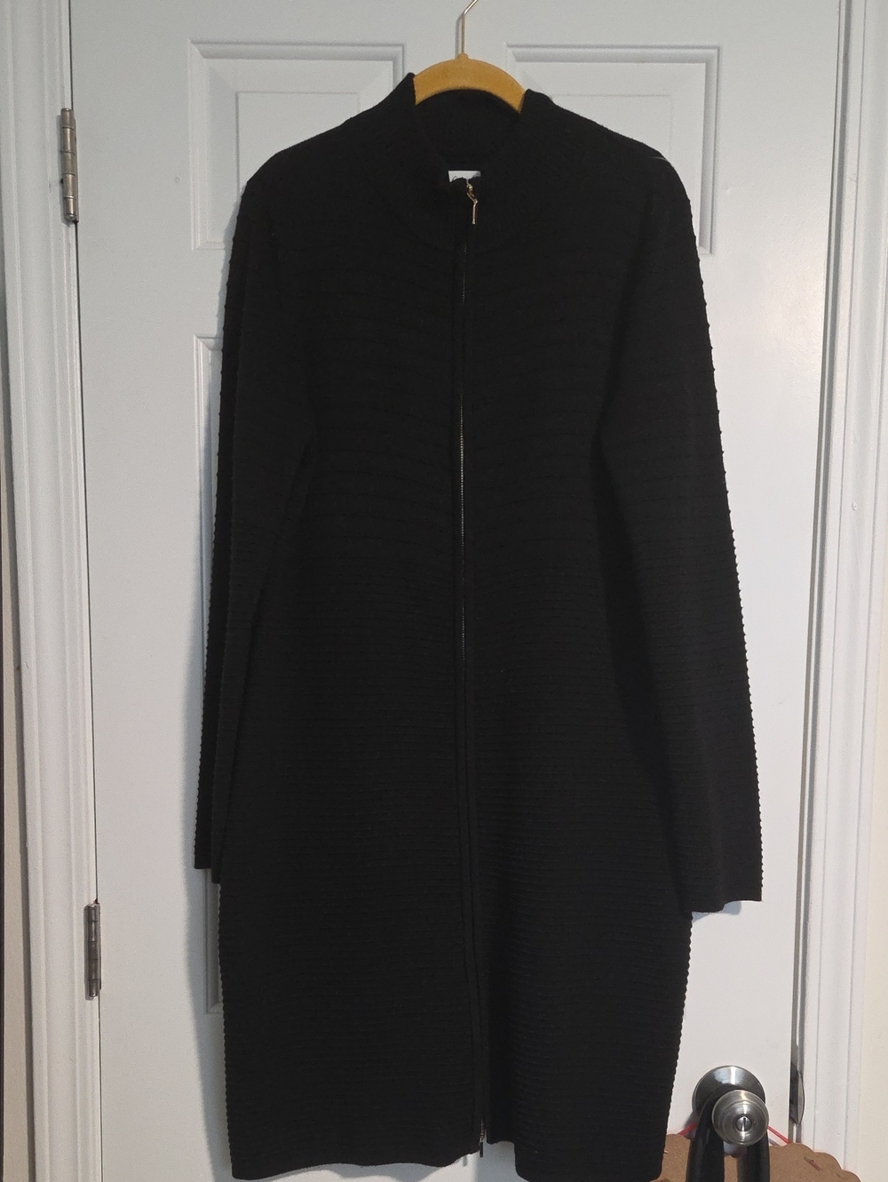 Calvin Klein Black Ribbed Knit Sweater Dress